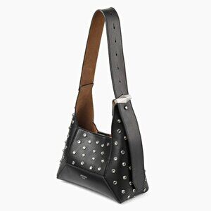 Jimmy Choo Diamond Hobo Black Leather Crystal Shoulder Bag (MSRP $1,595)